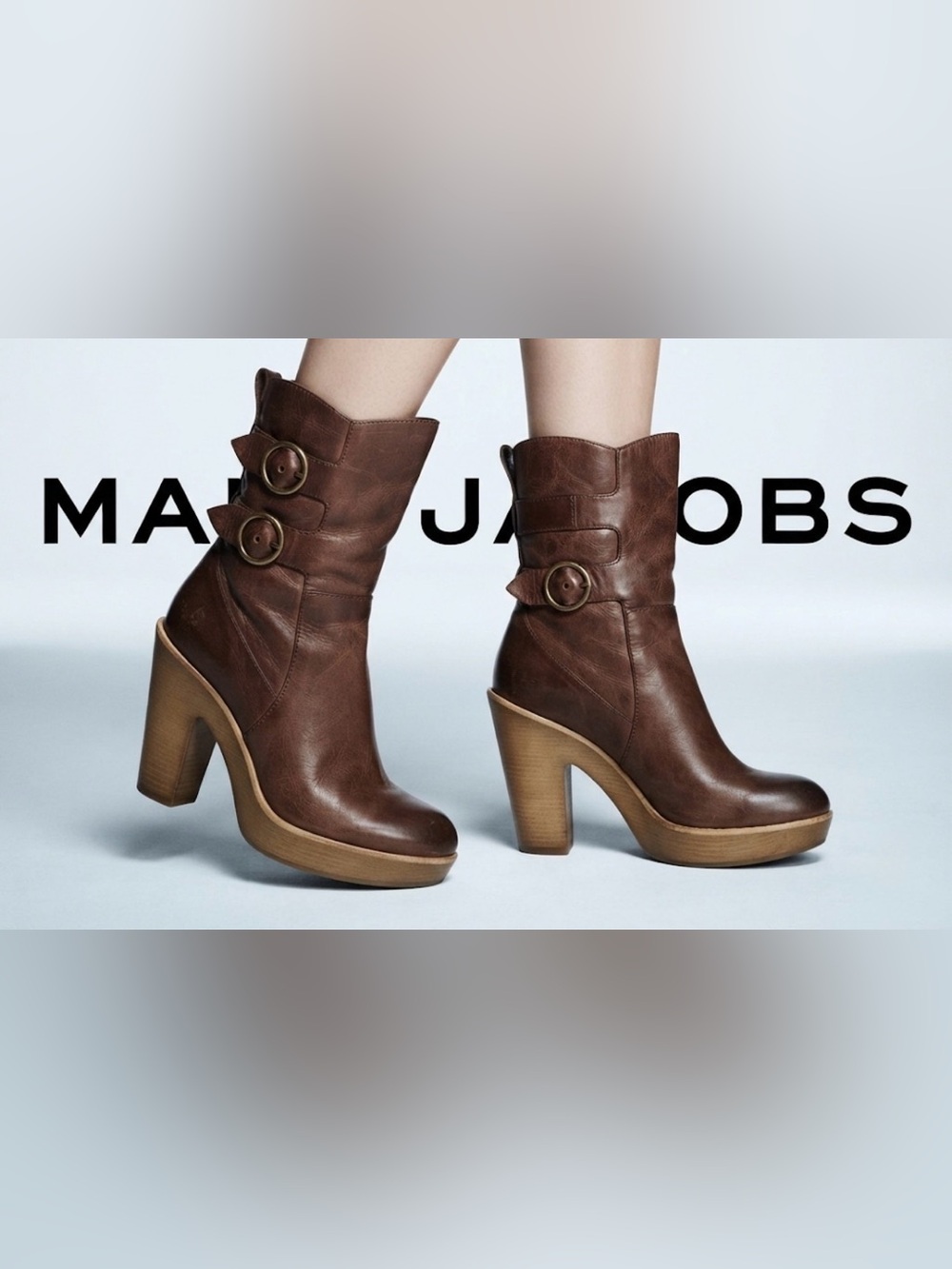 Authentic Marc by Marc Jacobs Sherpa lined leather designer boots sz 5 Euro 35